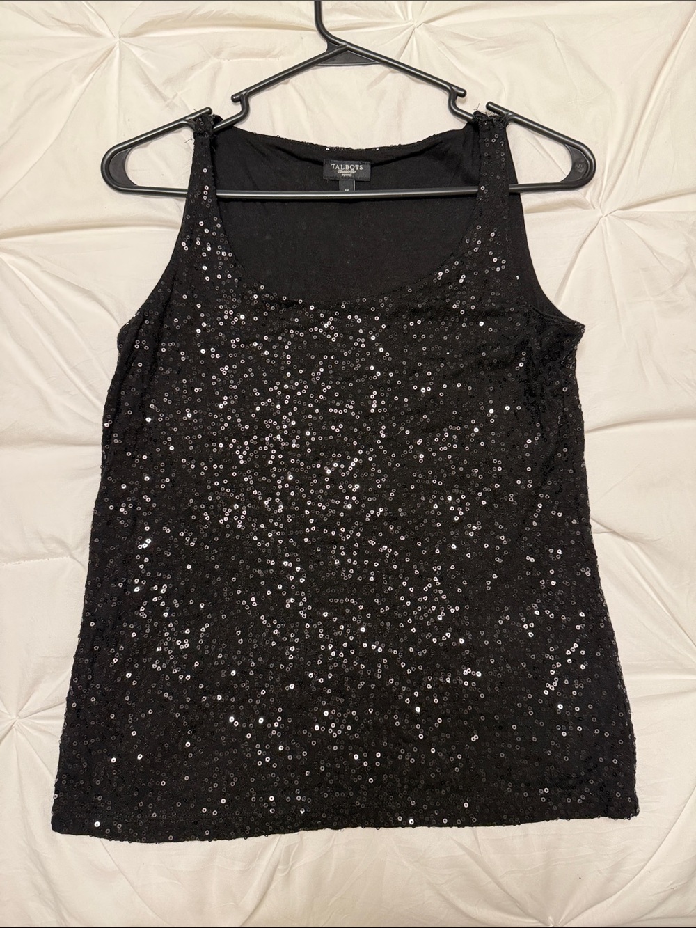 Talbots Black Sequin Camisole Tank
